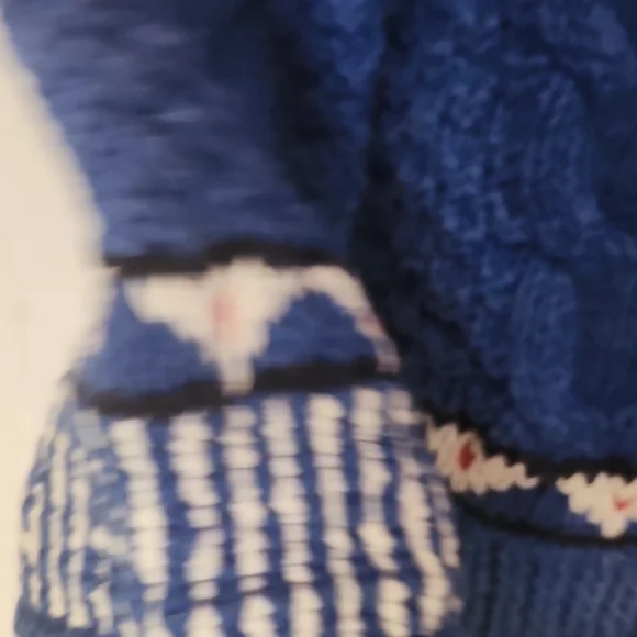 VTG Birch Bros Nordic Fair Isle Novelty Animal Pullover Sweater Blue Sz M - Picture 8 of 12